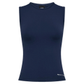 Product view of the PE NATION Foundation Muscle Tank Dark Navy Tops, 26/27 Womens's model