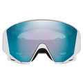 Front view of the Oakley Flow Scape XM Goggles in Matte White, Prizm Sapphire and Iced lens, unisex model