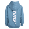 Back view of the St Goliath Challenger Hoodie in Mid Blue colourway, kids's model