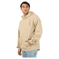 Front view of the St Goliath Compressor Hoodie in Sand colourway, men's model