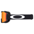 Side view of the Oakley Line Miner XS Goggles in Matte Black, Prizm Torch lens, kids model