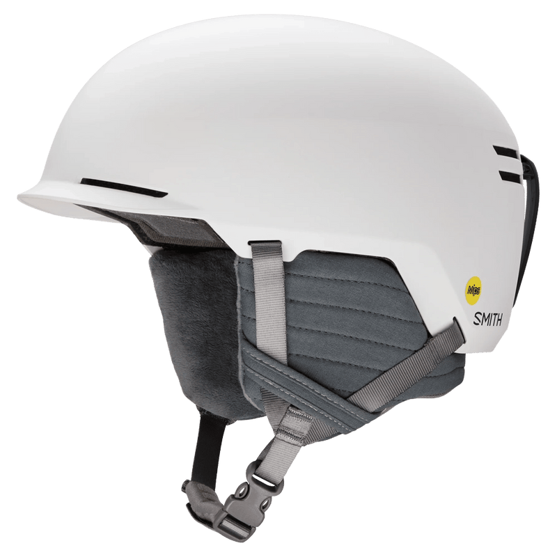 Main view of the Smith Scout Helmet in Matte White colourway, unisex's model