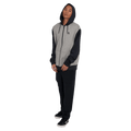 Full-body view of the Burton Oak Full-Zip Hoodie in True Black Heather colourway, mens's model