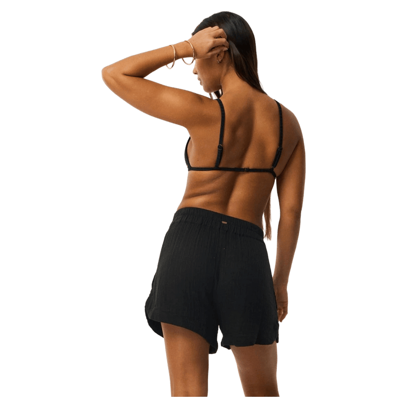 Back view of the Rip Curl Premium Surf Shorts in Black colourway, women's model