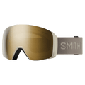 Main view of the Smith 4D MAG XL Goggles in Chalk, Sun Black Gold Mirror lens, unisex model