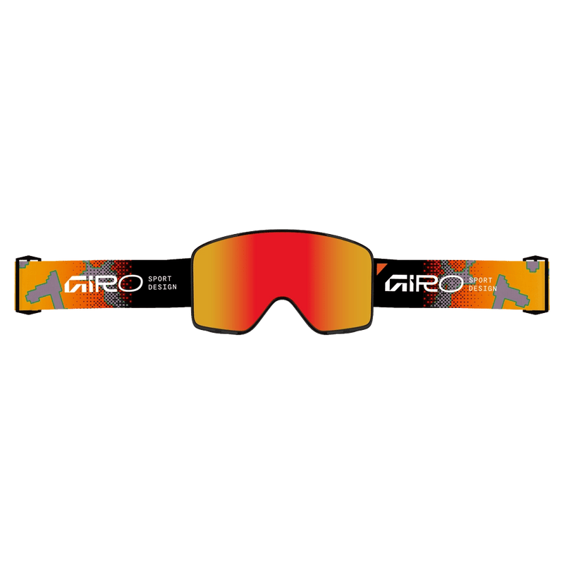 Strap view of the Giro Method II Goggles in Pixel Drift Orange, Ember lens, unisex model