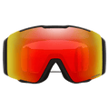 Front view of the Oakley Line Miner Pro XM Goggles in Matte Black, Prizm Torch and Iced lens, unisex model