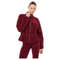 Front view of the P.E NATION Form Cabernet Jacket, 26/27 Womens's model