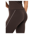 Close back view of the PE NATION Preview Piping Leggings Coffee Pants, 26/27 Womens's model