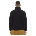 Back view of the Armada Kenlem Fleece Popover in Black colourway, unisex's model
