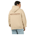 Back view of the St Goliath Compressor Hoodie in Sand colourway, men's model