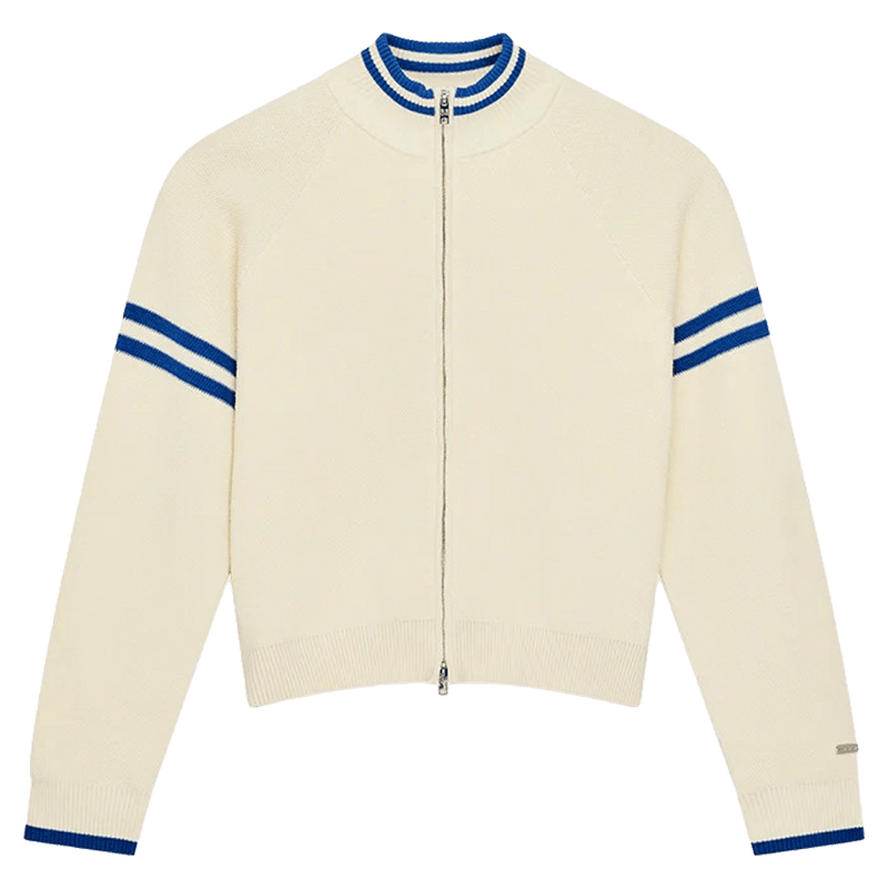 Solo view of the PE NATION Odyssey Knit Cardigan Whisper White Jacket, 26/27 Womens's model