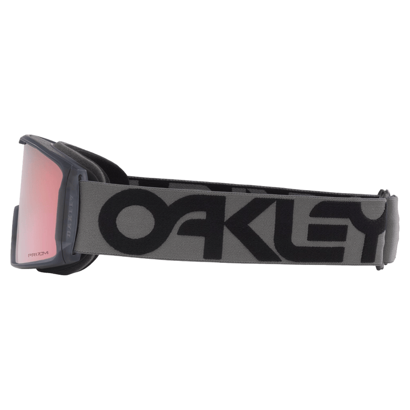 Side view of the Oakley Line Miner XL Goggles in Forged Iron, Prizm Rose Gold lens, unisex model