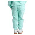 Back view of the Eve Girl Sport Club Track Pant in Mint colourway, toddler's model