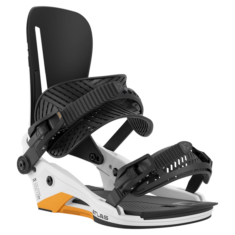 White Orange Union Atlas Snowboard Bindings strap view