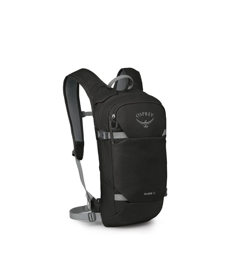 Side view of the OSPREY Glade 12 Black Bags, 26/27 Unisex's model