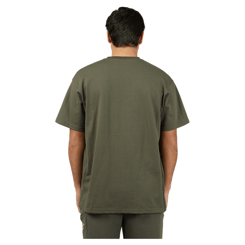 Back view of the St Goliath Sensor Tee in Khaki colourway, men's model