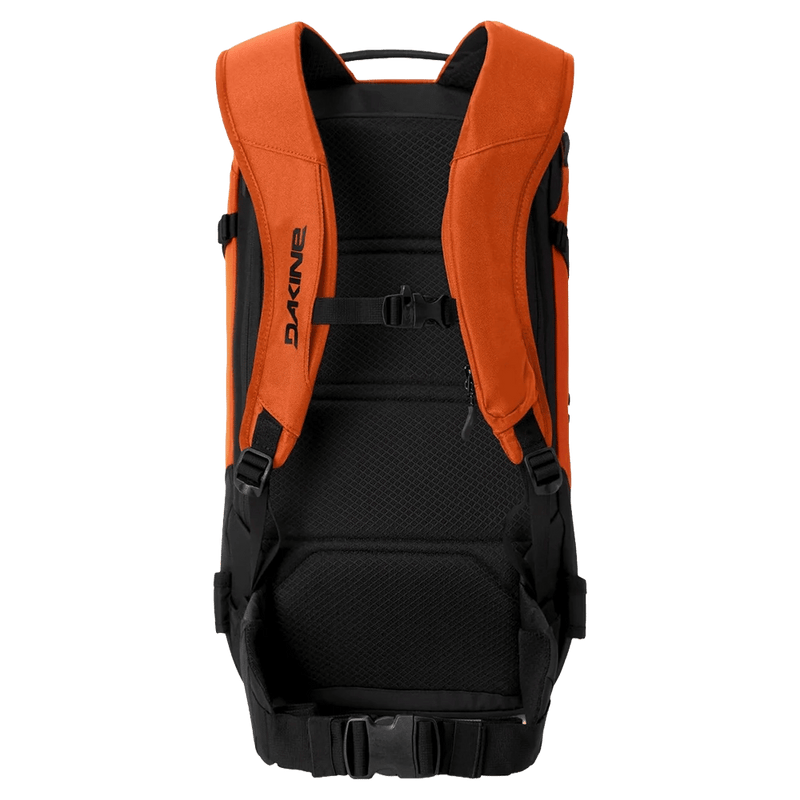 Back view of the Dakine Heli Pro 24L Backpack in PUREED PUMPKIN colourway, unisex's model