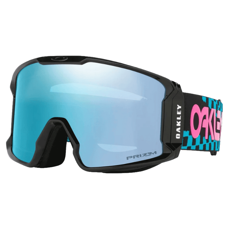 Main view of the Oakley Line Miner XL Goggles in Chex Black, Prizm Sapphire lens, unisex model