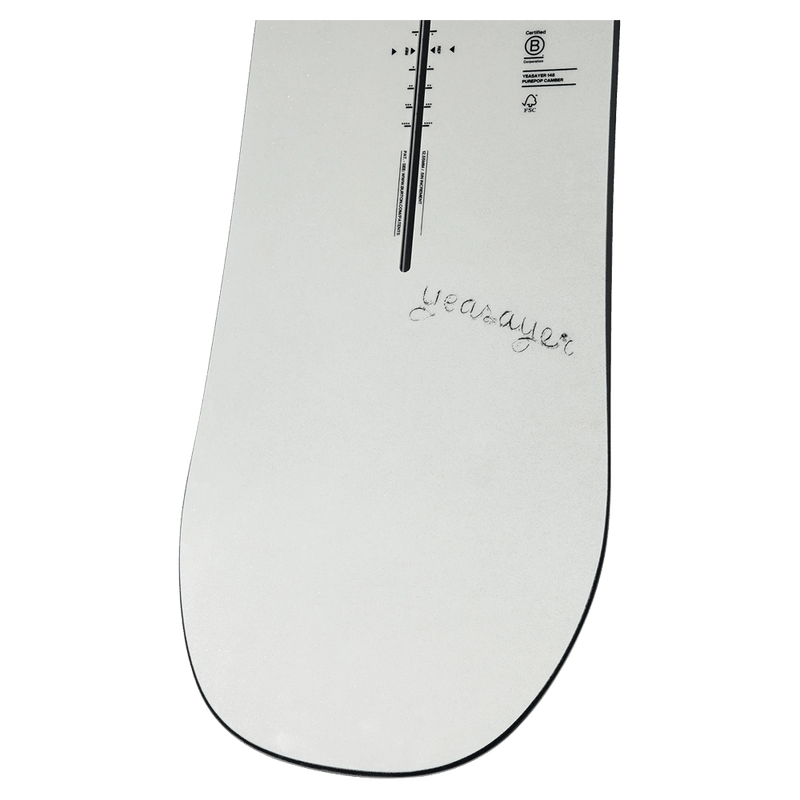 Tail view of the Burton Yeasayer Flying V Paws Snowboard, 26/27 women's model