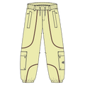 view of women wearing the Rojo Nine Oh Ski Pants - Womens in Wax Yellow.