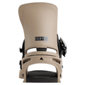 Back view of the Burton Cartel Bindings in Summit Taupe colourway, mens/unisex's model
