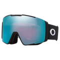 Main view of the Oakley Line Miner Pro XM Goggles in Matte Black, Prizm Sapphire and Iced lens, unisex model