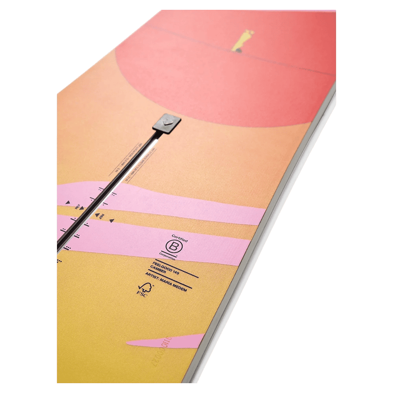 Middle view of the Burton Feelgood Tight Rope Snowboard, 26/27 women's model