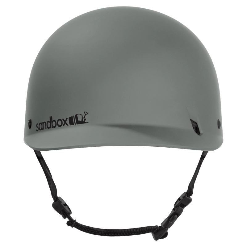Front view of the Sanbox Classic 2.0 Brain Bucket Helmet in Granite colourway, unisex's model
