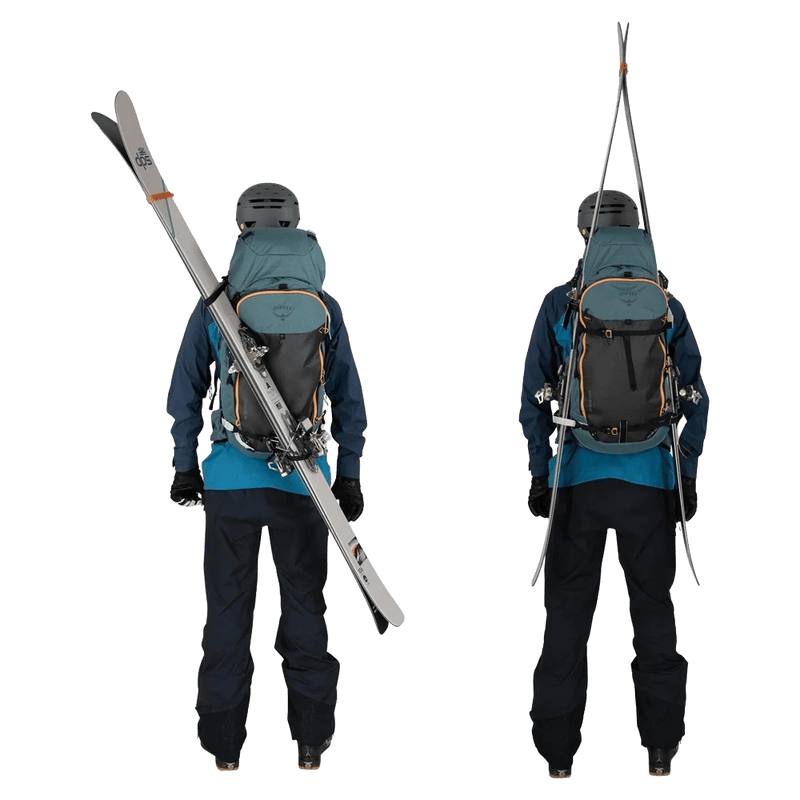 Ski view of the OSPREY Soeldon 45L Cascade Blue Bags, 26/27 Unisex's model