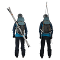 Ski view of the OSPREY Soeldon 45L Cascade Blue Bags, 26/27 Unisex's model