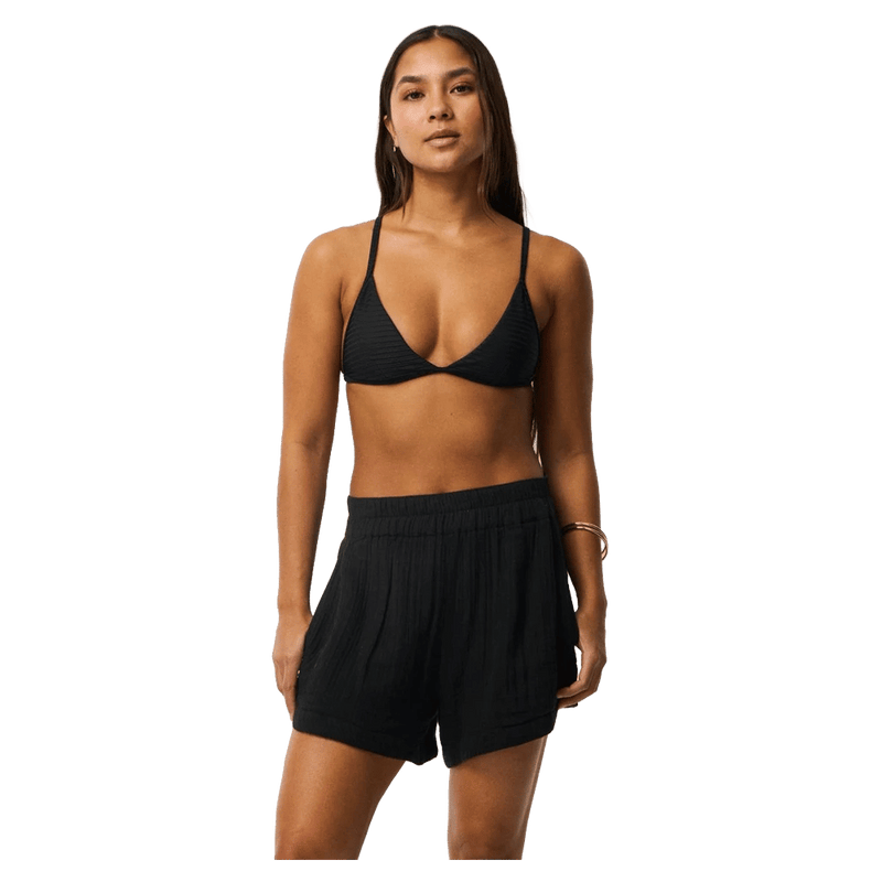 Front view of the Rip Curl Premium Surf Shorts in Black colourway, women's model