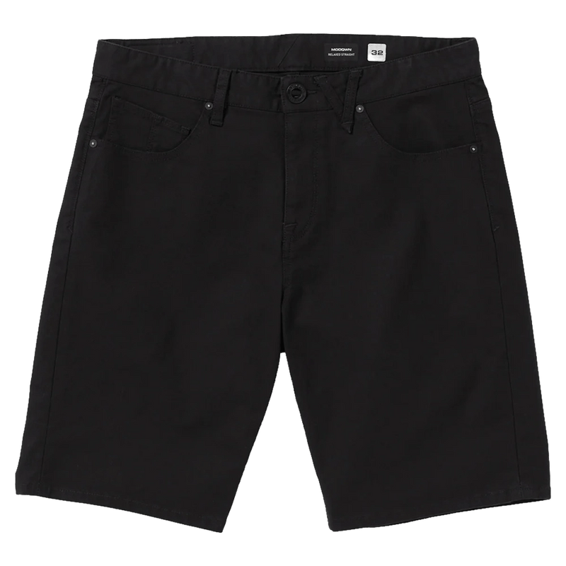 Front view of the Volcom Modown Canvas Short in Black colourway, men's model
