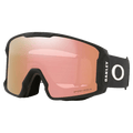 Main view of the Oakley Line Miner XM Goggles in Matte Black, Prizm Rose Gold lens, unisex model