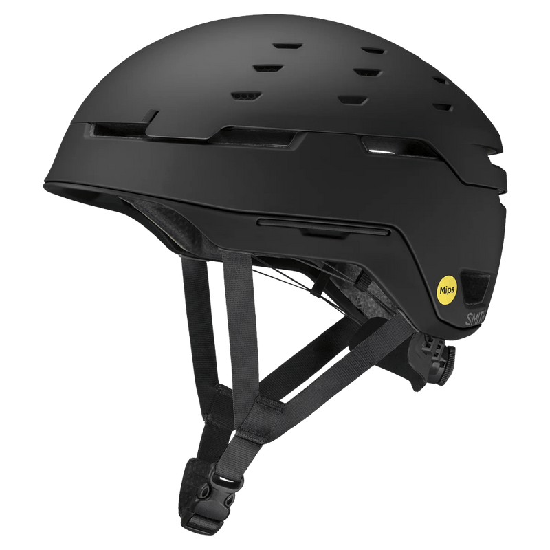 Main view of the Smith Summit MIPS Helmet in Matte Black colourway, unisex's model