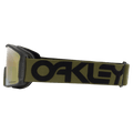 Side view of the Oakley Line Miner XL Goggles in Dark Bush, Prizm Sage Gold lens, unisex model