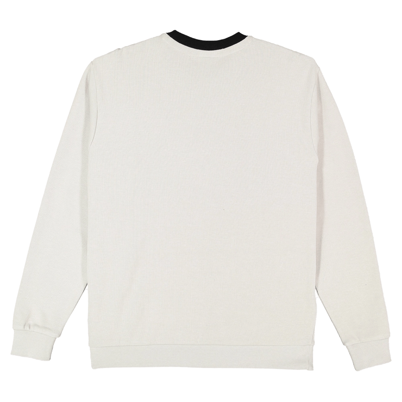 Back view of man wearing the Billabong Immortal Core Crew Jumper in Fog