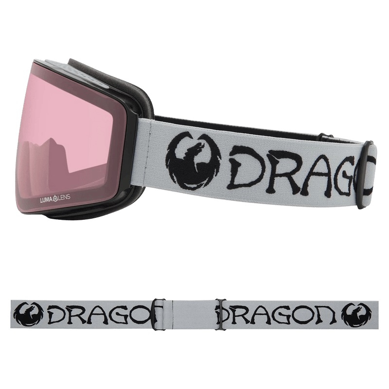 Side view of the Dragon PXV LB Goggle in Switch colourway, unisex's model
