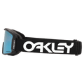 Side view of the Oakley Line Miner XL Goggles in F. Pilot Black, Prizm Sapphire lens, unisex model