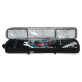 Inside view of the Dakine Boundary Ski Roller Bag in Black colourway, unisex's model