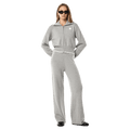 Full view of the PE NATION Verge Knit Grey Marle Jacket, 26/27 Womens's model
