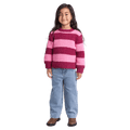 Full-body view of the Eve Girl Daria Knit Jumper in Canberry colourway, toddler's model