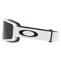 Side view of the Oakley Target Line XM Goggles in Matte White, Dark Grey lens, unisex model