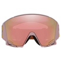 Front view of the Oakley Flow Scape XM Goggles in Static, Prizm Rose Gold and Iced lens, unisex model