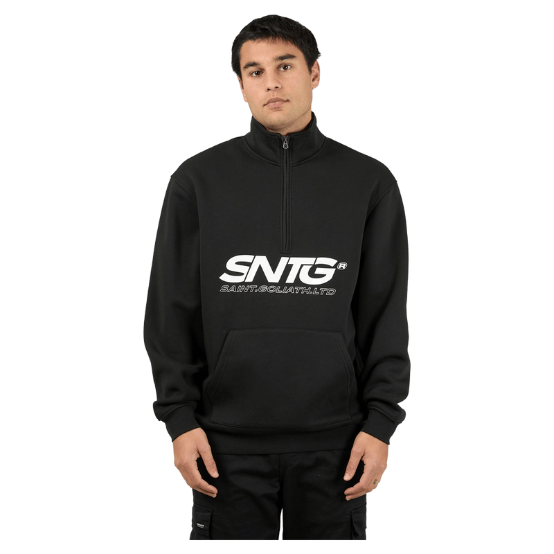 Main view of the St Goliath Overlapped Zip in Black colourway, men's model