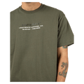 Close view of the St Goliath Sensor Tee in Khaki colourway, men's model