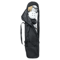 Open view of the Burton Commuter Space Sack SB Bag in True Black colourway, unisex's model