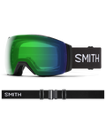 Smith I/O Mag XL Goggles with green mirrored lens, black frame, and black strap with white Smith branding.