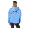 Back view of the PE NATION Glide Hoodie Marina Jumper, 26/27 Womens's model