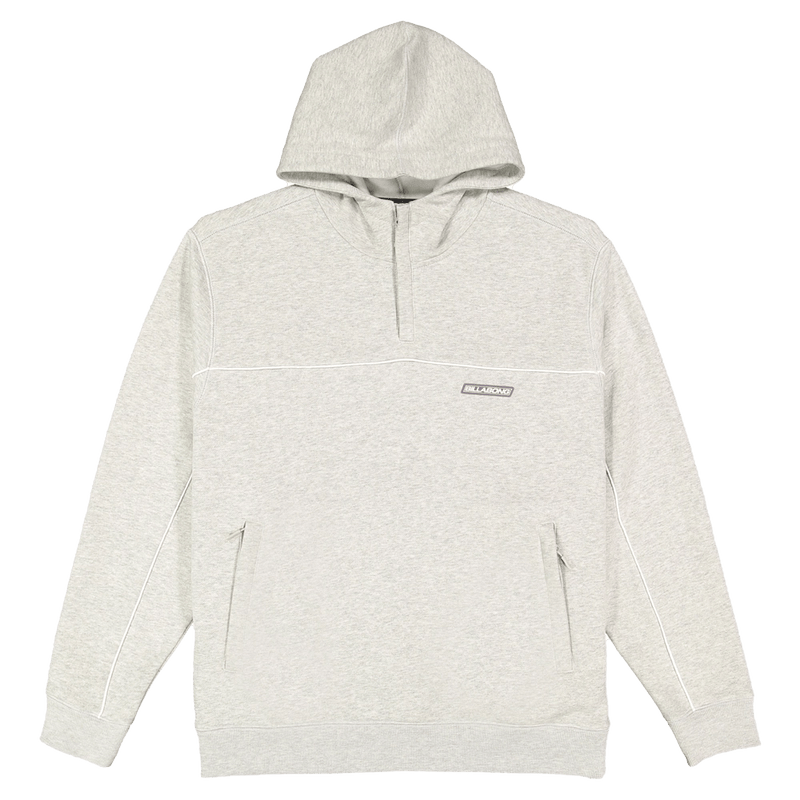front view of the Billabong Adiv Mock Pop Hoodie in Light Grey Heather